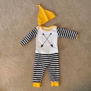 Baby shirt and pant set with hat